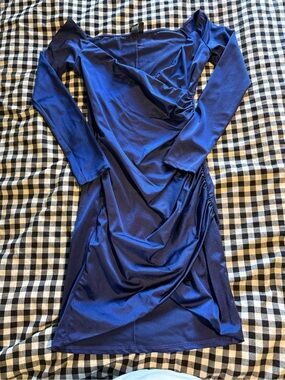 Windsor Royal Blue Long-Sleeve Wrap Dress